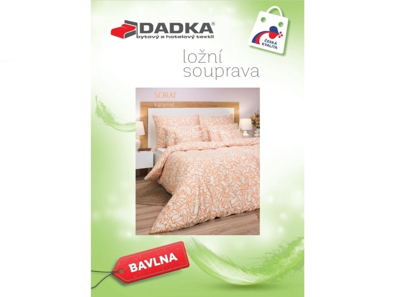 DADKA Bavlněné povlečení Sorat karamel 140x200, 70x90 cm