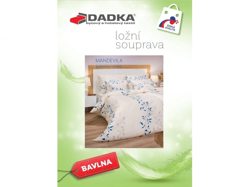 DADKA Bavlněné povlečení Mandevila královsky modrá 140x200, 70x90 cm