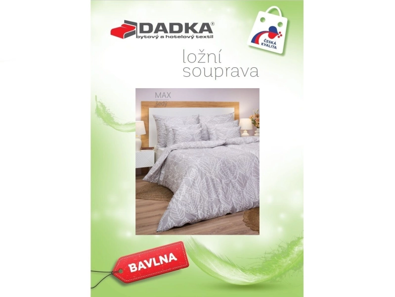 DADKA Bavlněné povlečení Max šedý 140x200, 70x90 cm