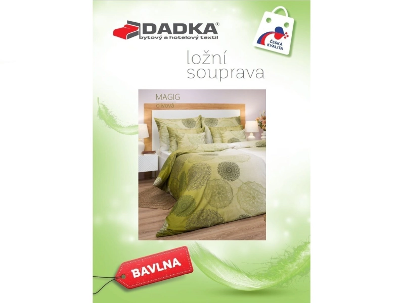 DADKA Bavlněné povlečení Magic olivové 140x200, 70x90 cm