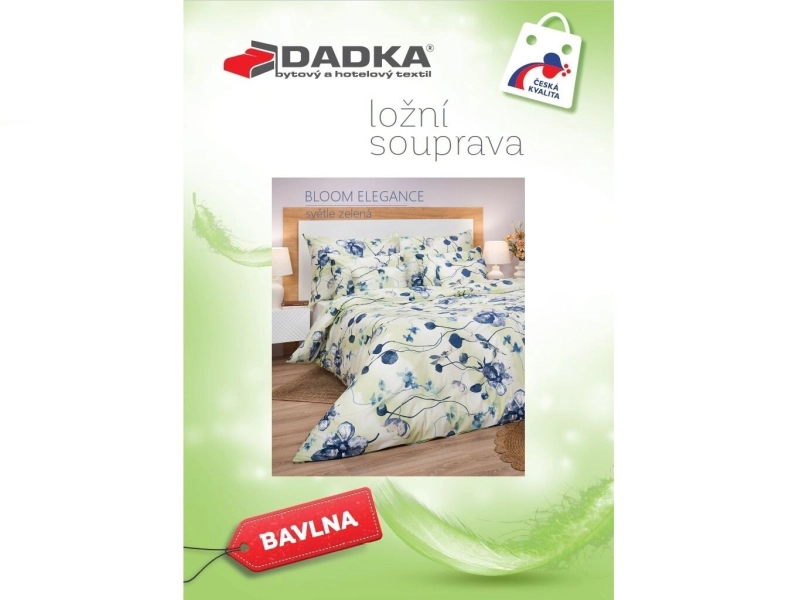 DADKA Bavlněné povlečení Bloom elegance světle zelená 140x200, 70x90 cm