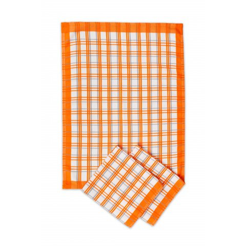 SVITAP sleep well Utěrka Extra savá 50x70 cm Tradiční káro oranžové 3 ks