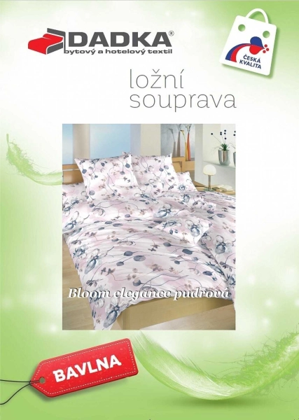 DADKA Bavlněné povlečení Bloom elegance pudrová 140x220, 70x90 cm