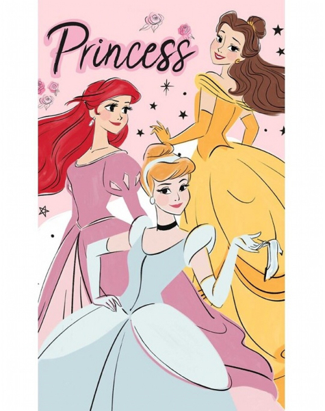Carbotex Dětský ručník Princess Popelka Ariel a Belle 30x50 cm