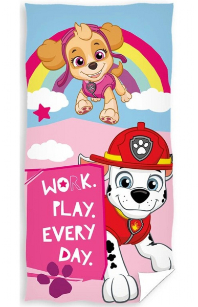 Carbotex Osuška Tlapková Patrola Nejdřív práce potom zábava 70x140 cm