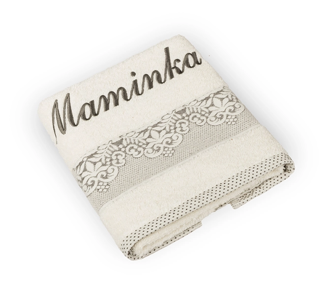 Bellatex Froté ručník orchidea s výšivkou MAMINKA 50x100 cm Maminka Žlutá