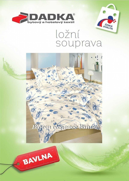 DADKA VRACOV Povlečení bavlna Bloom elegance banán 240x220, 2x70x90 cm