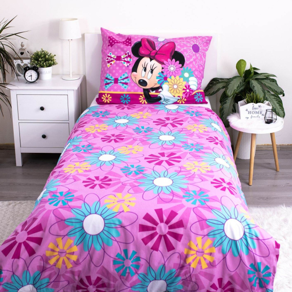 Jerry Fabrics Povlečení Minnie Bows and Flowers 140x200, 70x90 cm