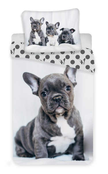 Jerry Fabrics Povlečení fototisk Bulldog 140x200, 70x90 cm