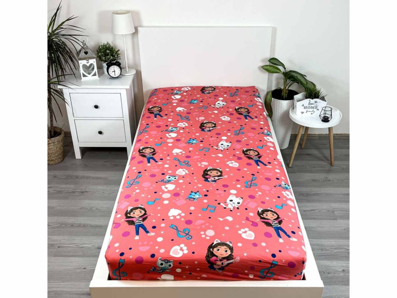 Jerry Fabrics Prostěradlo Gabbys Dollhouse 90x200x25 cm