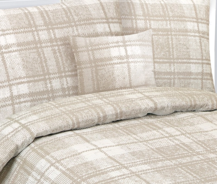 Bellatex Povlečení bavlněné 140x200 cm, 70x90 cm, 40x40 cm Dlaždice Béžová,Bílá
