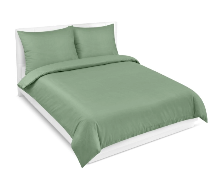 Bellatex Saténové povlečení na dvoudeku 200x200 cm, 2ks 70x90 cm Zelená