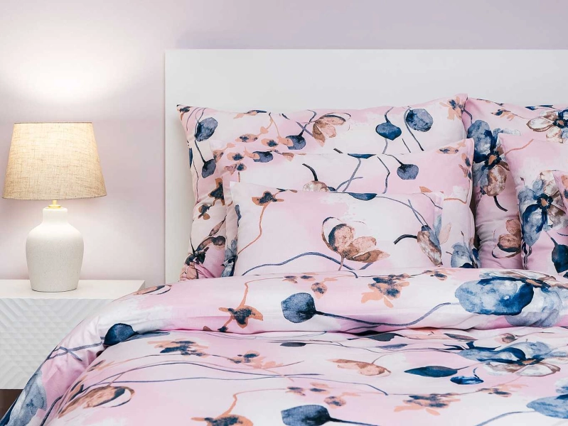 DADKA Bavlněné povlečení Bloom elegance pudrová 200x200, 2x70x90 cm