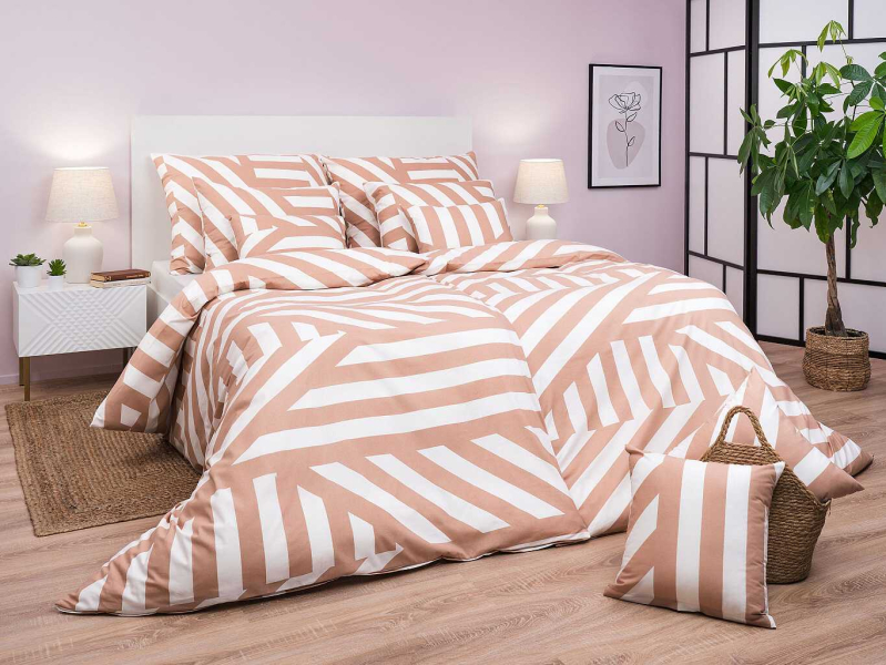 Povlečení bavlna Zebra světle hnědá 140x200, 70x90 cm