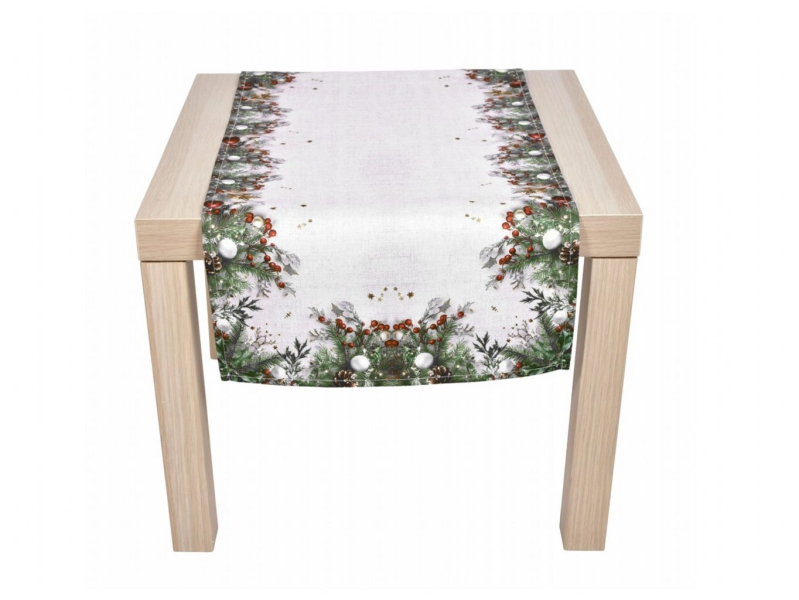 Forbyt Vánoční ubrus Cesmína CYH6024GC 40x140 cm