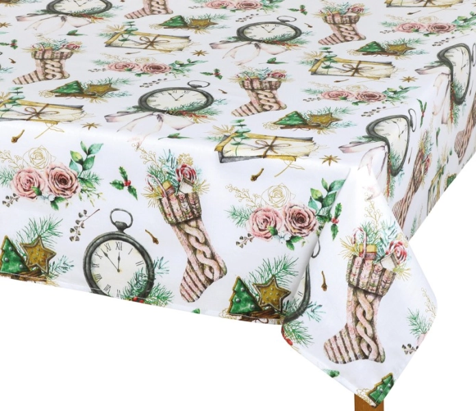 Bellatex Ubrus  VÁNOCE 140x200 cm Vánoce čas Bílá,Zelená