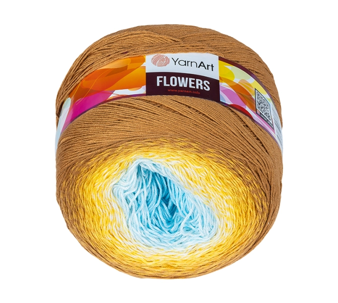 Bellatex Příze Flowers 250 g, 1000 m Hnědá,Žlutá