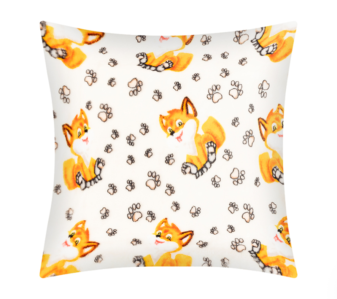 Bellatex Polštářek ELLÍK dětský motiv 35x40 cm Lištička Oranžová,Bílá