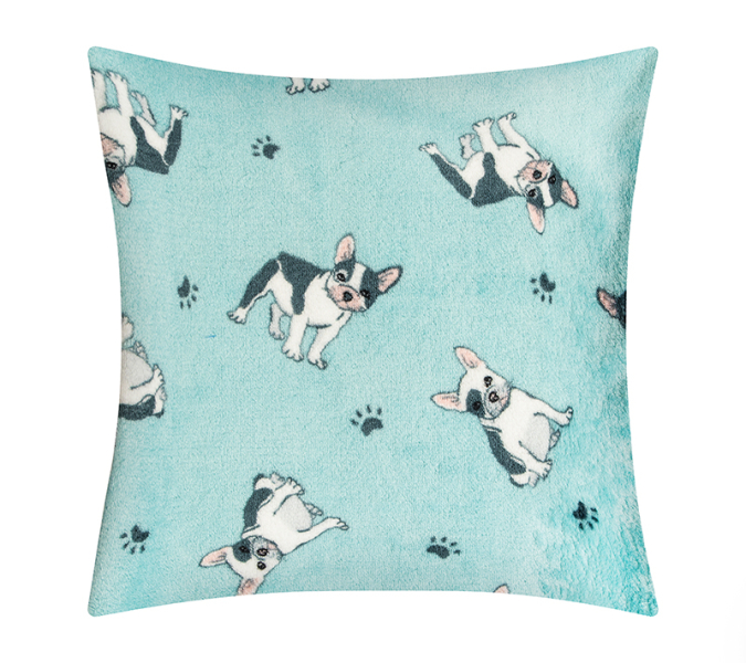 Bellatex Polštářek ELLÍK dětský motiv 35x40 cm Buldoček Modrá,Bílá,Černá