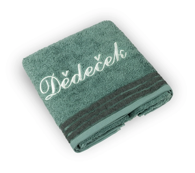 Bellatex Froté ručník kolekce Léga s výšivkou Dědeček 50x100 cm Dědeček Zelená