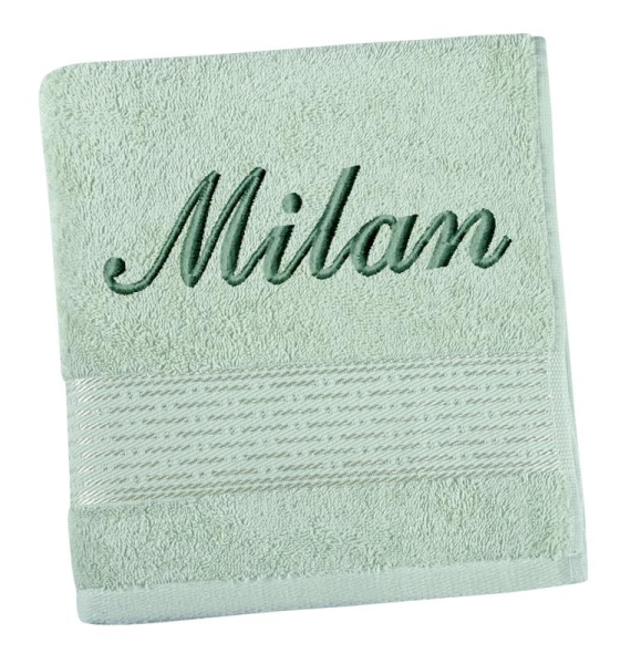Bellatex Froté osuška proužek s výšivkou jména 70x140 cm Mintová