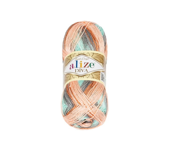 Bellatex Příze DIVA BATIK 100 g, 350 m Oranžová,Šedá
