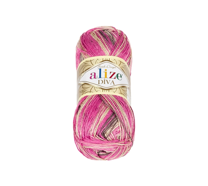 Bellatex Příze DIVA BATIK 100 g, 350 m Růžová,Hnědá