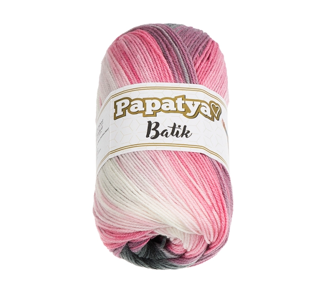 Bellatex Příze PAPATYA BATIK 100g / 360 m Bílá,Šedá,Růžová