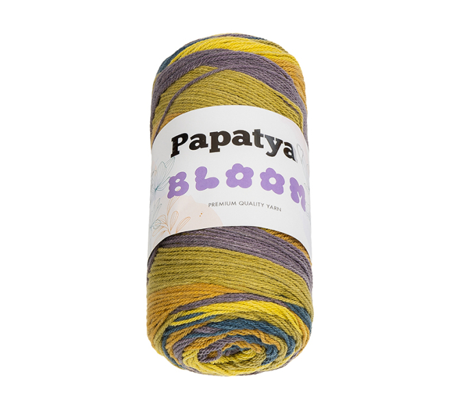 Bellatex Příze PAPATYA BLOOM 100g / 335 m Žlutá,Modrá,Fialová
