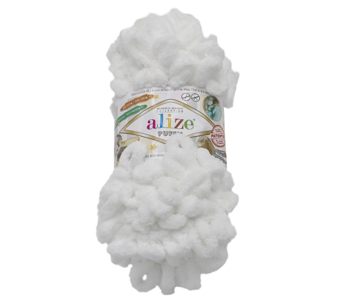 Bellatex Příze PUFFY 100g / 9 m Bílá