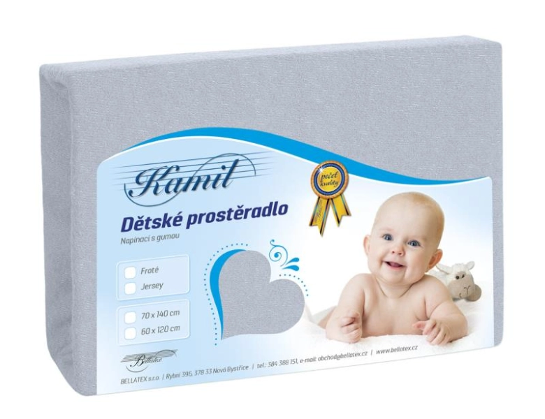 Bellatex Dětské jersey prostěradlo  Šedá