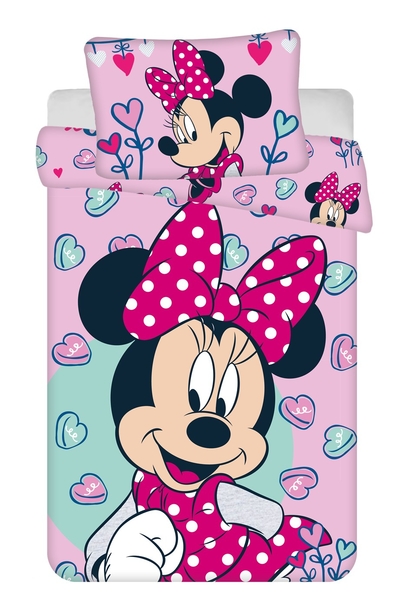 Jerry fabrics Disney povlečení do postýlky Minnie Pink 02 baby 100x135 + 40x60 cm 