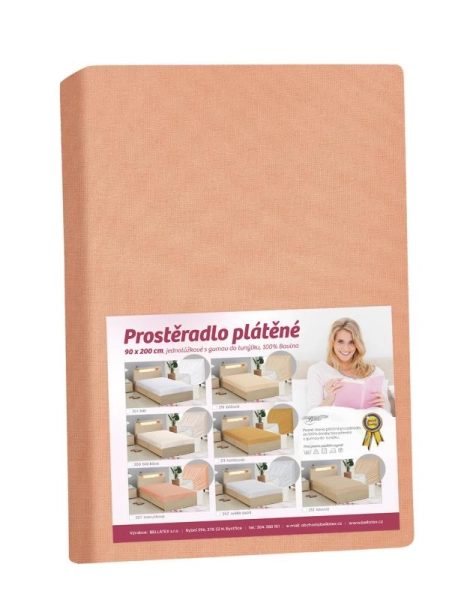 Bellatex Prostěradlo plátěné  Meruňková