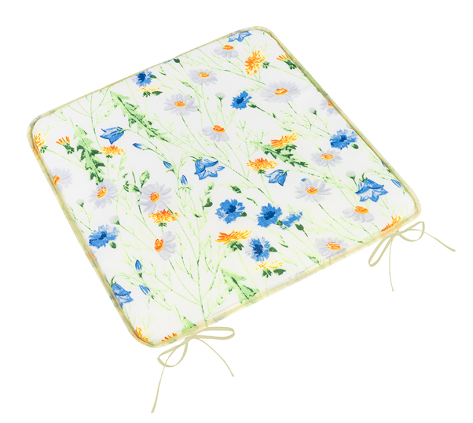 Bellatex Sedák Adéla hladký 40x40 cm Kvítí Modrá,Žlutá,Bílá