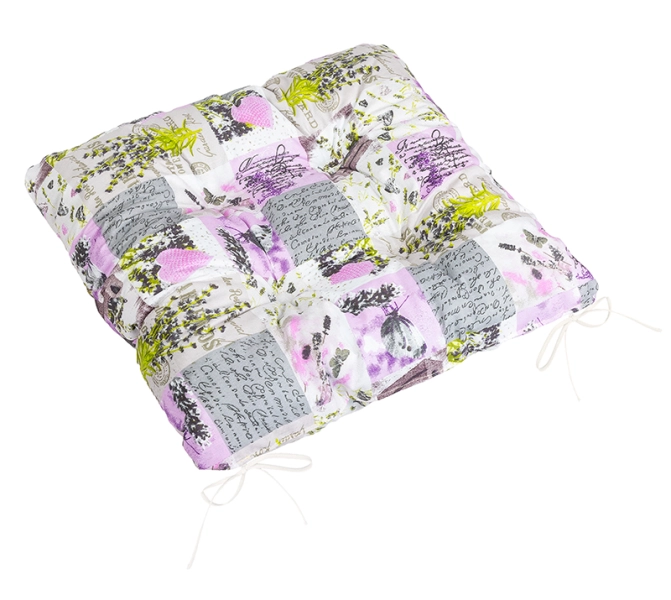 Bellatex Sedák Adéla prošívaný 40x40 cm Patchwork Šedá