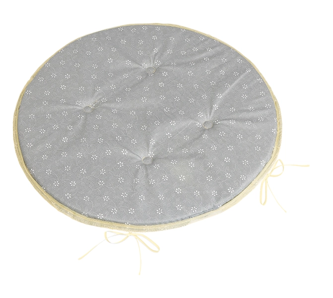 Bellatex Sedák Adéla kulatý hladký průměr 40 cm Pnoucí kvítek Šedá,Bílá