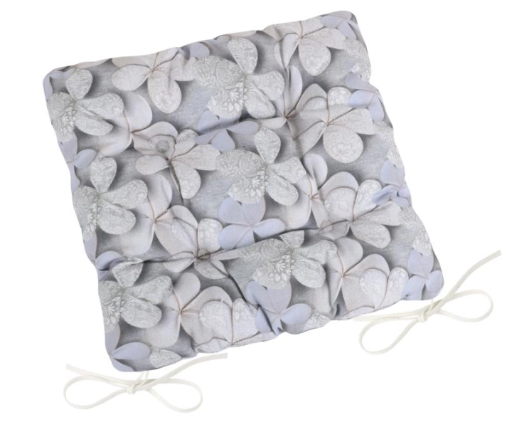 Bellatex Sedák DITA prošívaný 40x40 cm Květ Šedá