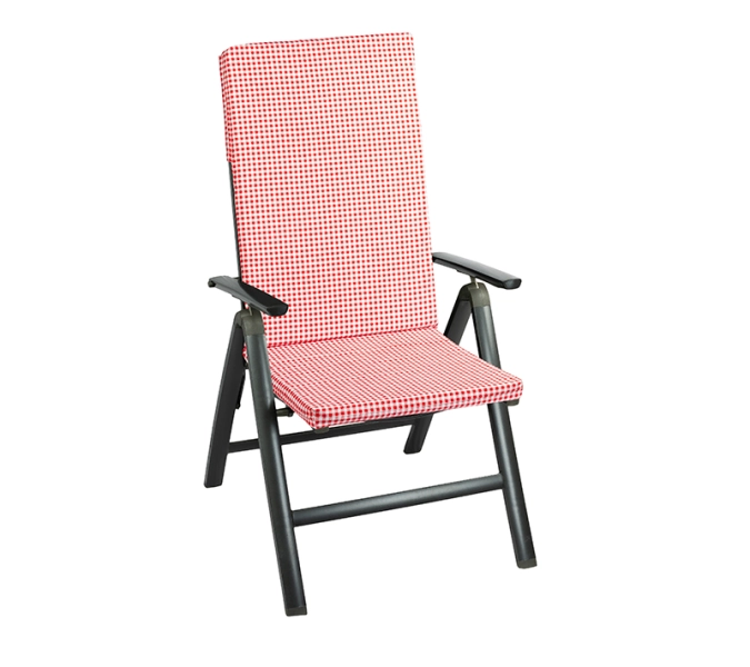 Bellatex Sedák na zahradní židli 47x115 cm Kostička Červená