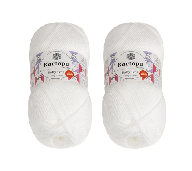 Bellatex SET 2ks Příze BABY ONE 100g / 250 m Bílá