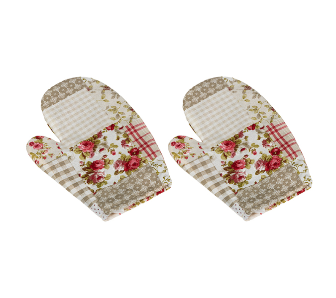 Bellatex Kuchyňská chňapka 2ks 28x18 cm Patchwork Růžová,Zelená,Béžová