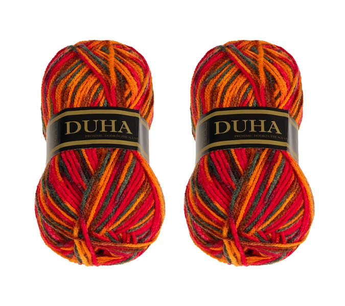 Bellatex SET 2ks Příze DUHA 50g / 150 m Oranžová,Hnědá,Červená