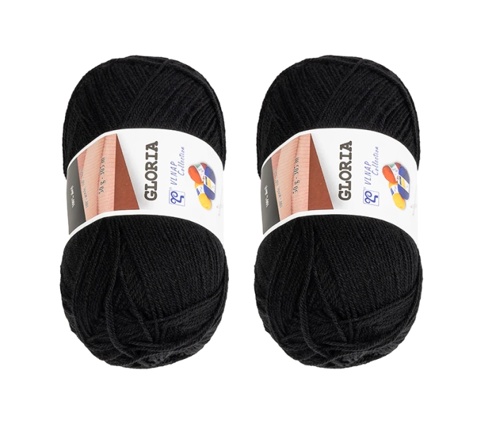 Bellatex SET 2 ks Příze GLORIA 50g / 305 m Černá