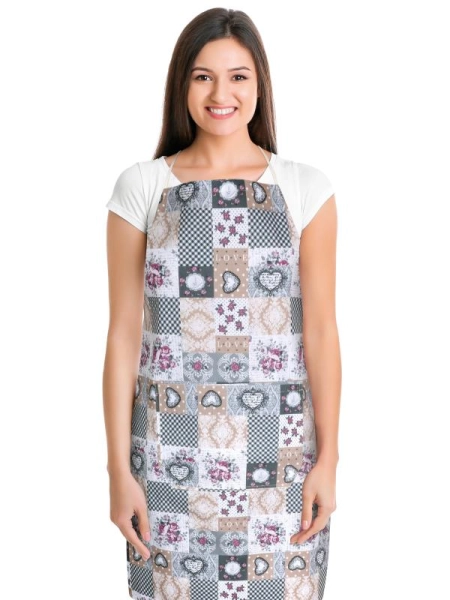 Bellatex Kuchyňská zástěra DITA zástěra 67x84 cm Patchwork Šedá