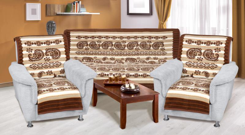 Bellatex Souprava Karmela PLUS 3+1+1 1ks 150x200, 2ks 65x150 cm Kašmír Béžová
