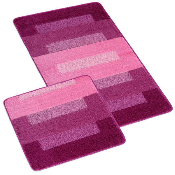 Bellatex SADA BANY 60x100 + 60x50 cm bez výkroje sada 60x100, 60x50 cm Obdélník Růžová,Vínová