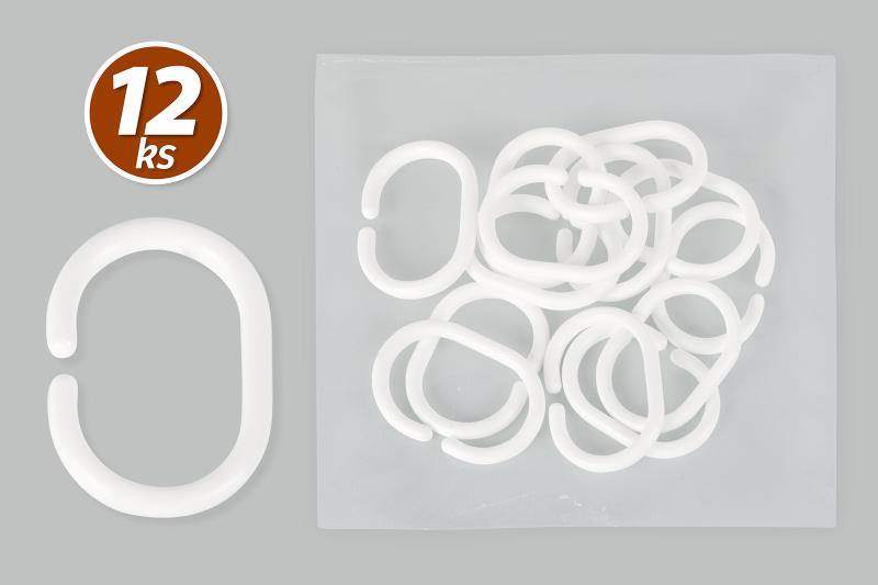 Bellatex Kroužky na sprchový závěs 5x3,5 cm Bílá