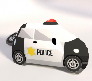 Dětský plyšák / polštářek 3D auto Police 