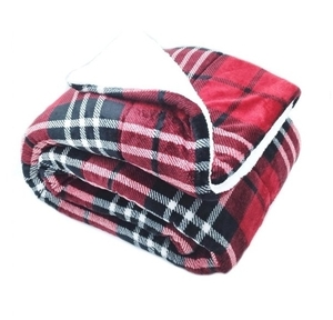 Prošívaná přikrývka s beránkem Comforter Káro Red 150x200cm
