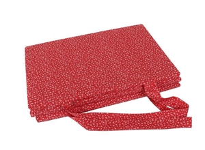 Polstr na plážové lehátko - potah na zip - 55x195 cm - Kytička červená