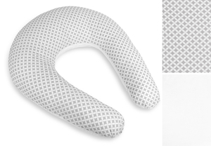 Povlak na kojicí polštář na zip - po obvodu 180 cm ( pouze povlak ) - Kosočtverec šedá, bílá